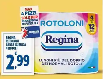 Sigma REGINA ROTOLONI CARTA IGIENICA 4 ROTOLI offerta