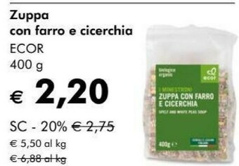 NaturaSì Ecor zuppa con farro e cicerchia offerta