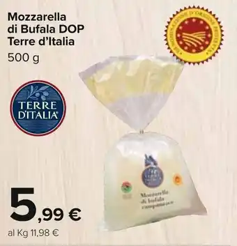Carrefour Iper Terre d'Italia Mozzarella di Bufala DOP 500g offerta