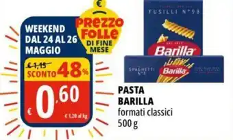 Tigros PASTA BARILLA formati classici 500 g offerta