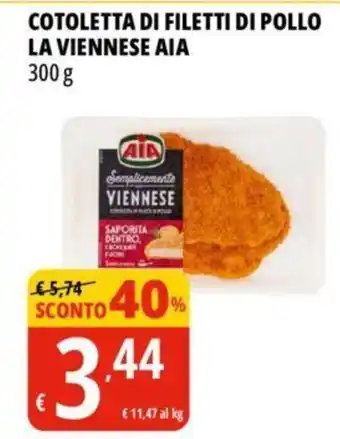 Tigros COTOLETTA DI FILETTI DI POLLO LA VIENNESE AIA 300 g offerta