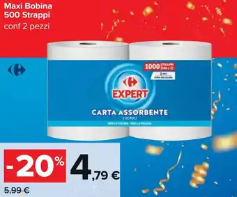 Carrefour Iper Expert Maxi Bobina 500 Strappi 2 pezzi offerta