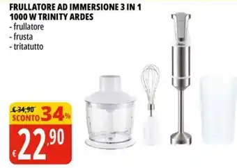 Tigros FRULLATORE AD IMMERSIONE 3 IN 1 1000 W TRINITY ARDES offerta