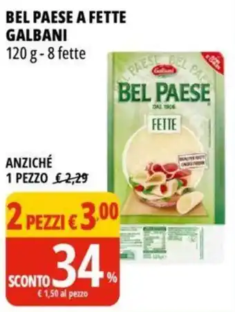 Tigros BEL PAESE A FETTE GALBANI 120 g - 8 fette offerta
