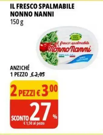 Tigros IL FRESCO SPALMABILE NONNO NANNI 150 g offerta
