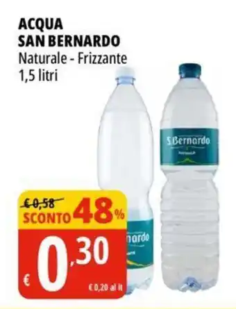 Tigros ACQUA SAN BERNARDO Naturale - Frizzante 1,5 litri offerta