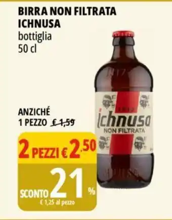 Tigros BIRRA NON FILTRATA ICHNUSA bottiglia 50 cl offerta