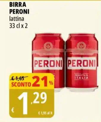 Tigros BIRRA PERONI lattina 33 cl x 2 offerta