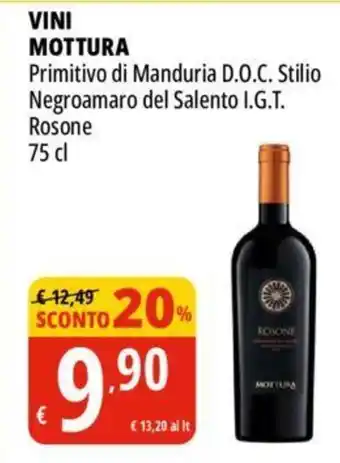 Tigros VINI MOTTURA MOTTURA Primitivo di Manduria D.O.C. Stilio 75 cl offerta