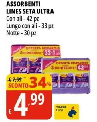Tigros ASSORBENTI LINES SETA ULTRA offerta