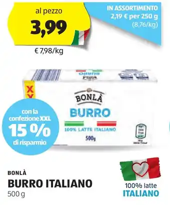 ALDI BONLÀ BURRO ITALIANO 500 g offerta