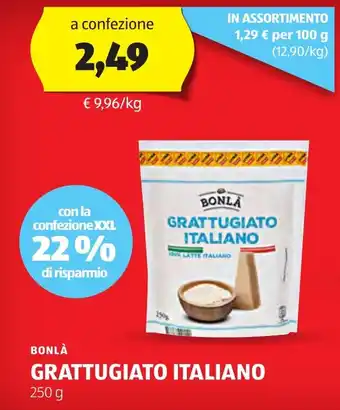 ALDI BONLÀ GRATTUGIATO ITALIANO 250 g offerta