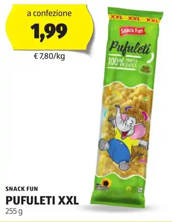 ALDI SNACK FUN PUFULETI XXL 255 g offerta