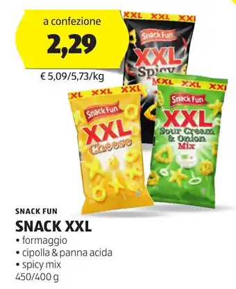 ALDI SNACK FUN SNACK XXL 450/400 g offerta