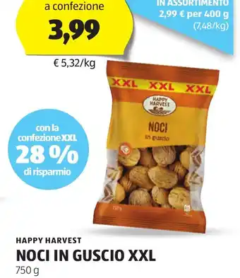 ALDI HAPPY HARVEST NOCI IN GUSCIO XXL 750 g offerta