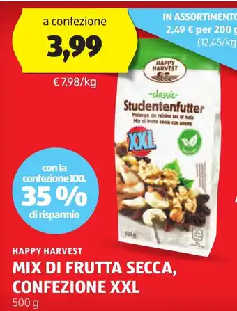 ALDI HAPPY HARVEST MIX DI FRUTTA SECCA, CONFEZIONE XXL 500 g offerta