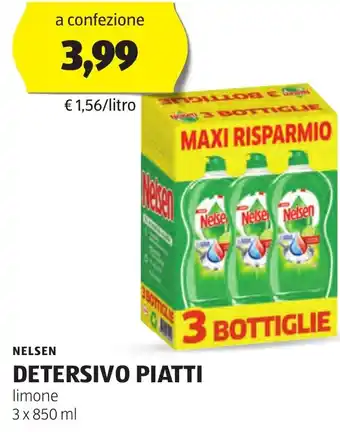 ALDI NELSEN DETERSIVO PIATTI limone 3 x 850 ml offerta