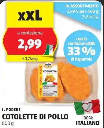 IL PODERE COTOLETTE DI POLLO 800 g