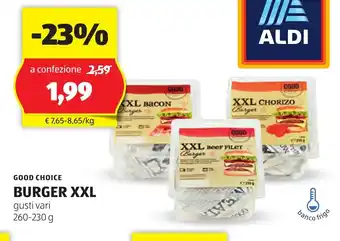 ALDI GOOD CHOICE BURGER XXL gusti vari 260-230 g offerta