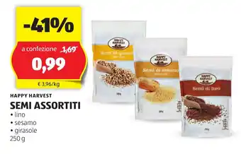ALDI HAPPY HARVEST SEMI ASSORTITI 250 g offerta