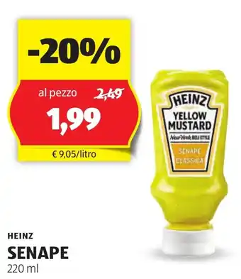 ALDI HEINZ SENAPE 220 ml offerta