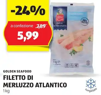 ALDI GOLDEN SEAFOOD FILETTO DI MERLUZZO ATLANTICO 1kg offerta