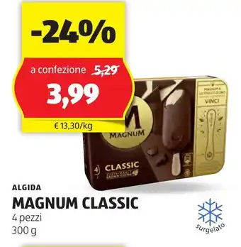 ALDI ALGIDA MAGNUM CLASSIC 4 pezzi 300 g offerta