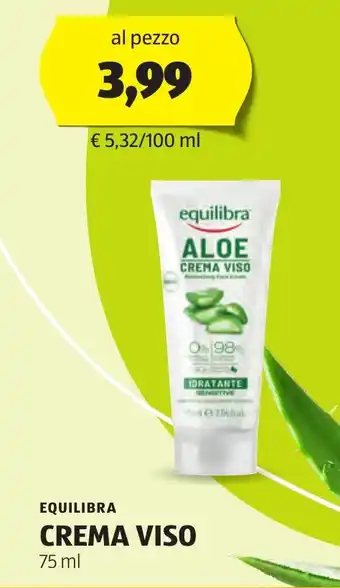 ALDI EQUILIBRA CREMA VISO 75 ml offerta