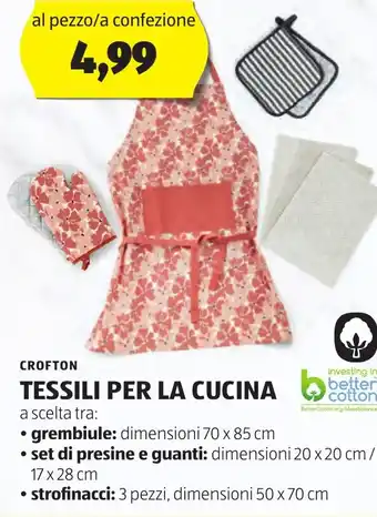 ALDI CROFTON TESSILI PER LA CUCINA offerta