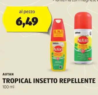 ALDI AUTAN TROPICAL INSETTO REPELLENTE 100 ml offerta