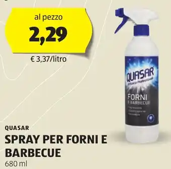 ALDI QUASAR SPRAY PER FORNI E BARBECUE 680 ml offerta