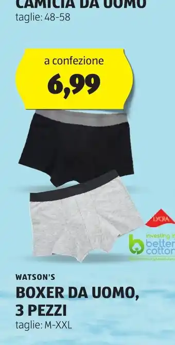 ALDI WATSON'S BOXER DA UOMO, 3 PEZZI offerta