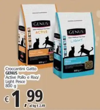 Alter Discount Croccantini Gatto GENUS Active Pollo e Riso/ Light Pesce 800 g offerta