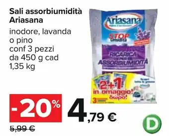 Ariasana Sali assorbiumidità 3 pezzi 450g cad 1,35g