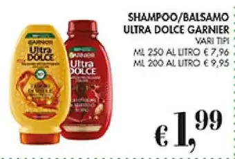 Coal SHAMPOO/BALSAMO ULTRA DOLCE GARNIER VARI TIPI ML 250 offerta