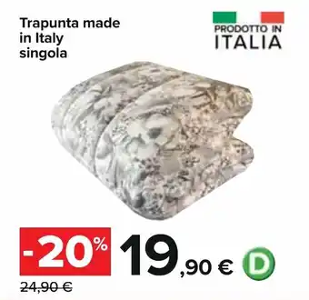 Trapunta made in Italy singola