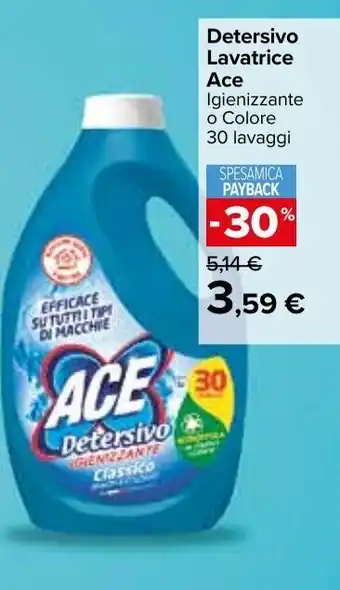 Carrefour Iper Ace Detersivo Lavatrice 30 lavaggi offerta