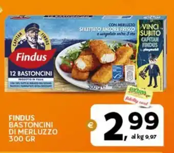 Extra Supermercati FINDUS BASTONCINI DI MERLUZZO 300 GR offerta