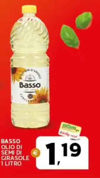 Extra Supermercati BASSO OLIO DI SEMI DI GIRASOLE 1 LITRO offerta