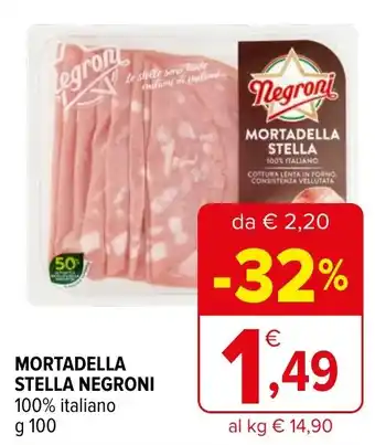 Iperal MORTADELLA STELLA NEGRONI g 100 offerta