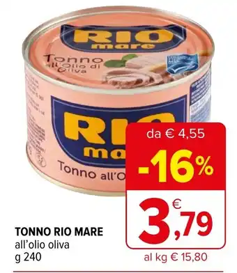 Iperal TONNO RIO MARE all'olio oliva g 240 offerta