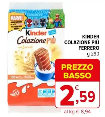 Iperal KINDER COLAZIONE PIÙ FERRERO g 290 offerta