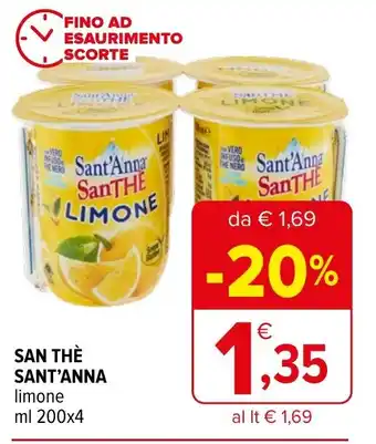 Iperal SAN THÈ SANT'ANNA limone ml 200x4 offerta