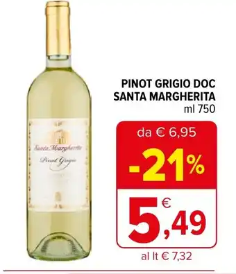 Iperal PINOT GRIGIO DOC SANTA MARGHERITA ml 750 offerta