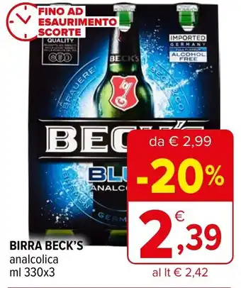 Iperal BIRRA BECK'S analcolica ml 330x3 offerta