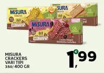 Extra Supermercati MISURA CRACKERS VARI TIPI 350/400 GR offerta