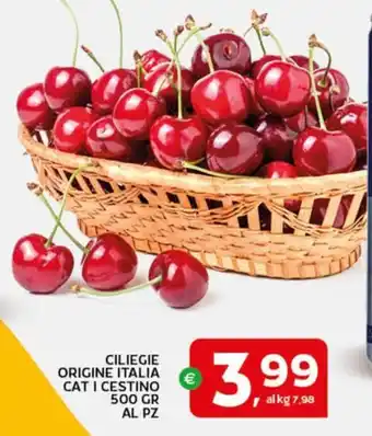 CILIEGIE ORIGINE ITALIA CAT I CESTINO 500 GR
