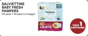 Coop Superstore SALVIETTINE BABY FRESH PAMPERS 170 pezzi + 40 pezzi in omaggio offerta
