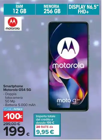 Carrefour Smartphone Motorola G54 5G offerta