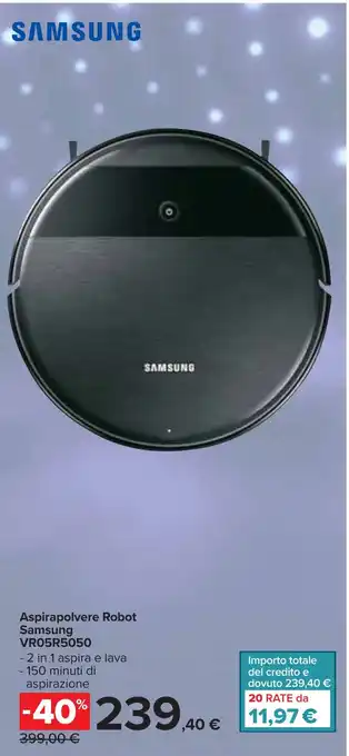 Carrefour Aspirapolvere Robot Samsung VR05R5050 offerta